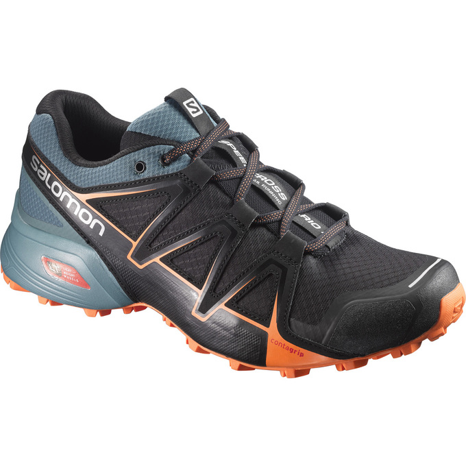 Salomon SPEEDCROSS VARIO 2 Zapatillas Trail Running Hombre - Negras / Naranjas - Colombia (73516-ZEY